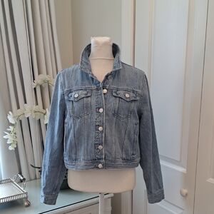 NWOT J.Crew Womens Classic Bianca Light Wash Denim‎ Short Jacket Buttons SM